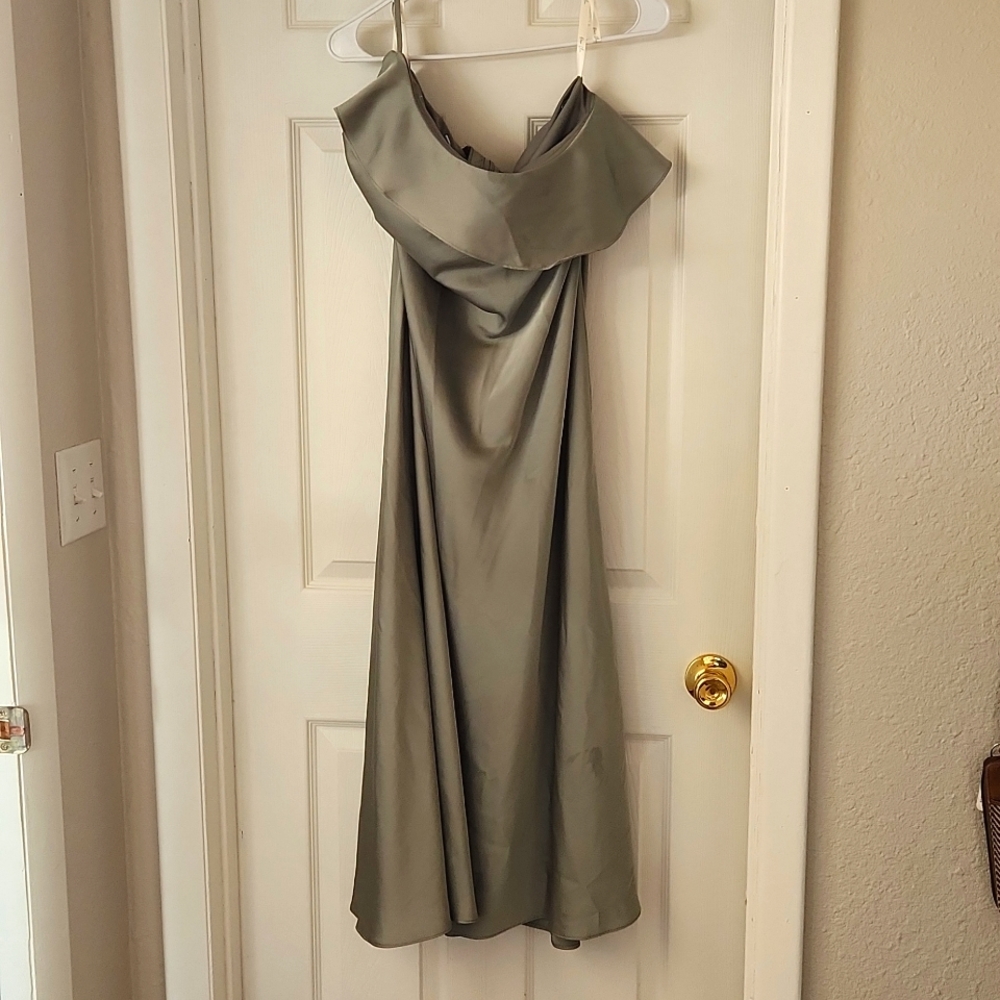 Sage One Shoulder Strap Dress